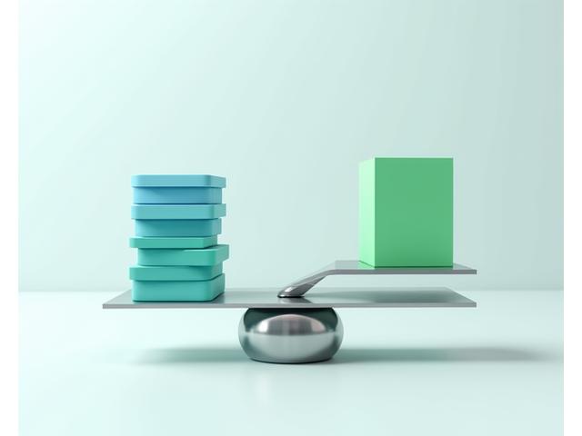 An abstract graphic depicting a balance scale, with one side illustrating information and the other highlighting personal responsibility, emphasizing limitations and disclaimers.
